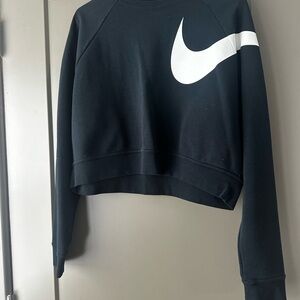Nike Women's Black and White Logo Sweatshirt